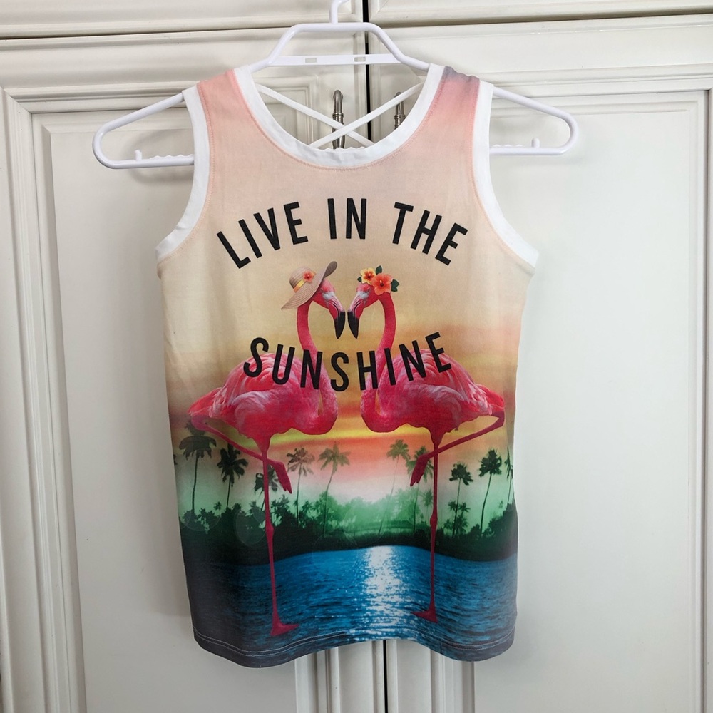 😎Justice “Live in the Sunshine” girls tank top